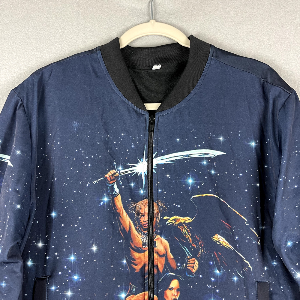 Unbranded Trippie Redd Sword Stone Bomber Jacket Mens Medium Full Zip Hip Hop - Picture 2 of 14